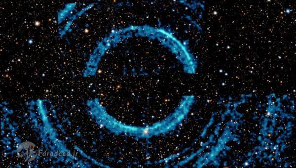 حلقه های بزرگ پژواکِ نور در اطراف یک سیاهچاله