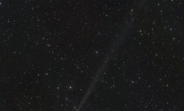 عکس ، شکار دنباله داری با گیسوی سبز در آسمان نیمکره شمالی